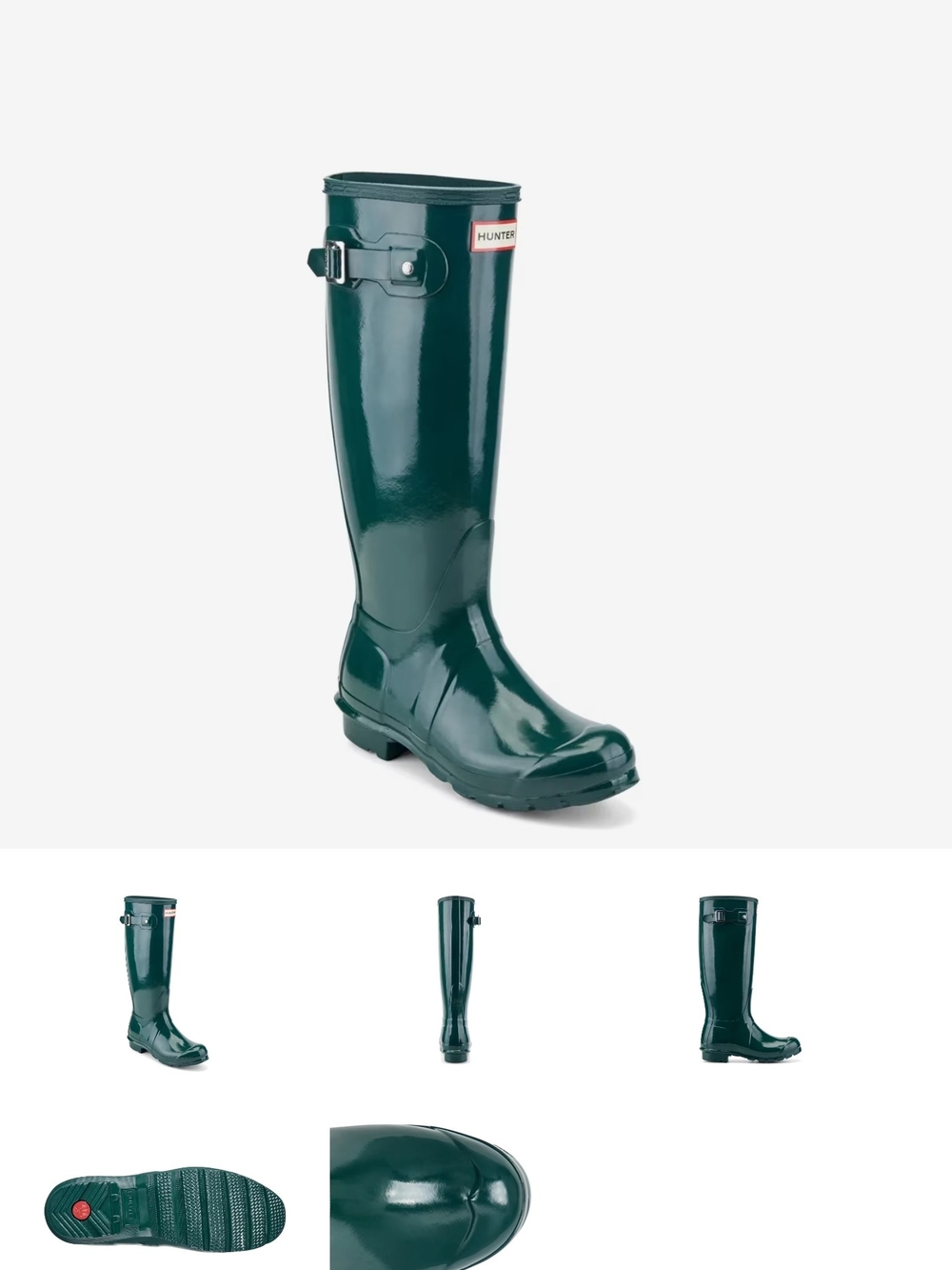 Hunter Women’s Gloss Tall Rain Boot in Forest Green